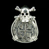 Atocha Jewelry - 2 Reale Silver Coin Skull and Crossbones Pendant Front