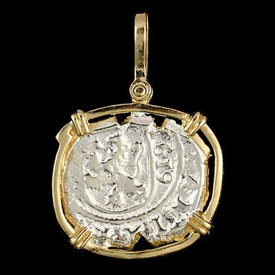 Atocha Jewelry - Dated Lion Silver Coin Pendant Front