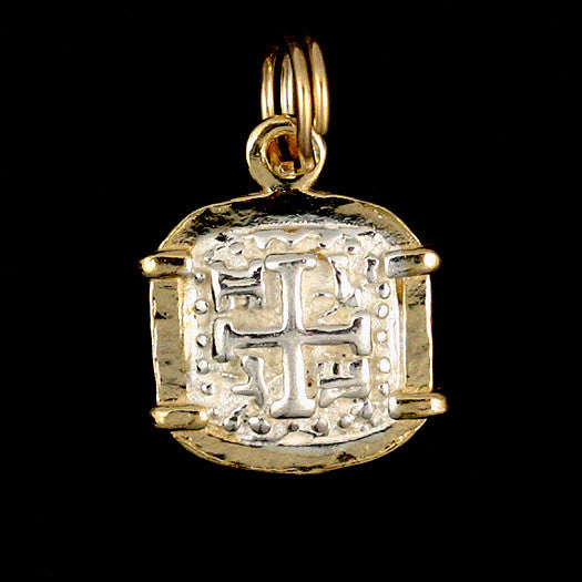 Atocha Jewelry - Square Silver Coin Pendant Front